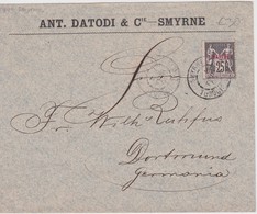 LEVANT 1900 LETTRE DE SMYRNE POUR DORTMUND - Storia Postale