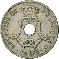 Monnaie, Belgique, 25 Centimes, 1908, TTB+, Copper-nickel, KM:62 - 25 Cent
