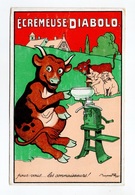 Illustrateur Benjamin Rabier, Publicité écrémeuse Diabolo, Vache, Veau, Cochons - Rabier, B.