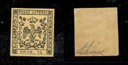 0059 ANTICHI STATI - MODENA - 1852 - 15 Cent (3) - Molto Bello - Diena + G.Bolaffi (150) - Autres & Non Classés