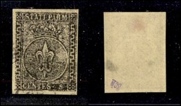 0097 ANTICHI STATI - PARMA - 1852 - 5 Cent Verdino (1b) Senza Filetto Verticale Sinistro - Non Catalogato - Cert. AG - Other & Unclassified