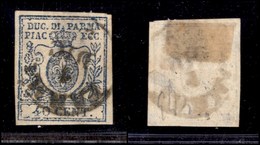 0104 ANTICHI STATI - PARMA - 1857 -  40 Cent Azzurro Scuro (11a) - E.Diena (1.100) - Other & Unclassified