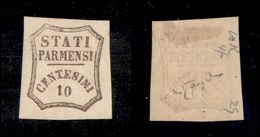 0105 ANTICHI STATI - PARMA - 1859 - 10 Cent (14) Nuovo Con Gomma - Molto Bello - Cert. Raybaudi (2.000) - Other & Unclassified