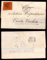 0119 ANTICHI STATI - PONTIFICIO - 10 Cent (17) Con Grandi Margini - Gran Parte Di Lettera Da Roma A Civitavecchia Del 8. - Other & Unclassified