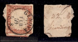 0146 ANTICHI STATI - SARDEGNA - 1859 - 40 Cent Rosso Mattone (16B) - Genova 25.2.59 (600) - Other & Unclassified