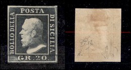 0167 ANTICHI STATI - SICILIA - 1859 - 20 Grana Grigio Ardesia (13) Nuovo Con Gomma - Molto Bello - Fiecchi + Diena (1.65 - Autres & Non Classés