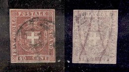 0193 ANTICHI STATI - TOSCANA - 1860 - 40 Cent (21b) Con Ottimi Margini - Molto Bello - Oliva (550) - Andere & Zonder Classificatie