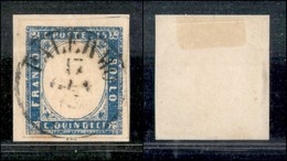 0201 REGNO - 1863 - 15 Cent Celeste Latteo (11d) Su Frammento - Palermo 17.1.63 - Cert. AG (1.675) - Andere & Zonder Classificatie