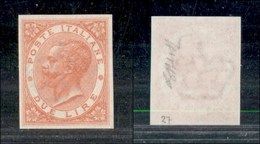 0211 REGNO - Prova D’Archivio - 1866 - 2 Lire Torino (P22) - Gomma Integra - Molto Bello - G.Bolaffi (675) - Andere & Zonder Classificatie