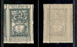 0234 REGNO - 1921 - 25 Cent Dante (117ndb-dentellatura Verticale Spostata) - Bordo Foglio - Gomma Integra (675) - Autres & Non Classés