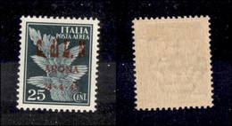 0329 EMISSIONI CLN - ARONA - 1945 - 25 Cent Aerea (14) - Molto Bello E Raro - Cert. AG (3.750) - Autres & Non Classés