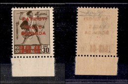 0337 EMISSIONI CLN - VALLE BORMIDA - 1945 - 30 Cent (4A - Soprastampa Vermiglio) Bordo Foglio - Gomma Integra - Raybaudi - Other & Unclassified
