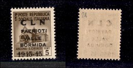 0347 EMISSIONI CLN - VALLE BORMIDA - 1945 - Soprastampa Modificata - 5 Cent (1A) - Gomma Integra - Molto Bello E Raro -  - Autres & Non Classés