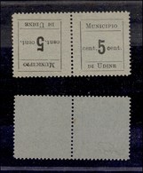 0349 OCCUPAZIONI - UDINE - 1918 - 5+5 Cent (1c) - Coppia Tete Beche - Gomma Integra - Molto Bella - Cert. Raybaudi (4.20 - Other & Unclassified