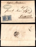 0370 UFFICI POSTALI ESTERO - LEVANTE - Alessandria D’Egitto (punti 5) - Coppia Del 20 Cent (26 - Regno) Su Lettera Per V - Andere & Zonder Classificatie