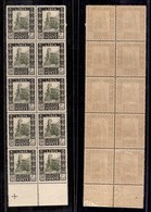 0392 COLONIE - LIBIA - 1924 - 50 Cent (51b - Torino) - Blocco Di Dieci Bordo Foglio - Gomma Integra (600++) - Andere & Zonder Classificatie