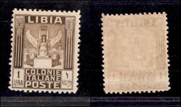 0396 COLONIE - LIBIA - 1926 - 1 Lira (65) - Lieve Traccia Di Linguella (600) - Andere & Zonder Classificatie