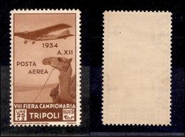 0400 COLONIE - LIBIA - 1934 - 25 Lire + 3 Ottava Fiera (18 - Aerea) - Gomma Integra (750) - Other & Unclassified