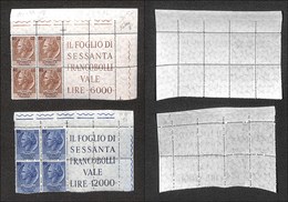 0441 REPUBBLICA - 1955/1957 - 100 Lire (785/I) + 20 Lire (816/I) - Autres & Non Classés