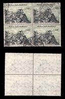 0458 SAN MARINO - 1958 - 500 Lire Veduta (475) In Quartina (360+) - Andere & Zonder Classificatie