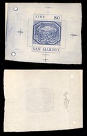 0464 SAN MARINO - Prove - 1972 - 60 Lire Allegoria (azzurro) - Non Adottato - Senza Filigrana - Cert. Raybaudi - Andere & Zonder Classificatie