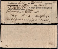 0545 ESTERO - GERMANIA - Wartemberg 31.10.1820 - Ricevuta Di Lettera Assicurata - Autres & Non Classés
