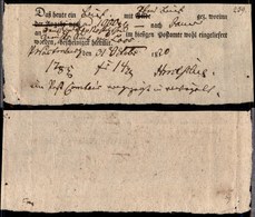 0545 ESTERO - GERMANIA - Wartemberg 31.10.1820 - Ricevuta Di Lettera Assicurata - Other & Unclassified