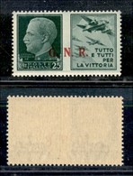 0834 REPUBBLICA SOCIALE - PROPAGANDA DI GUERRA - 25 Cent Aviazione (15/IIee) Con Punto Piccolo Dopo N - Gomma Integra - Other & Unclassified