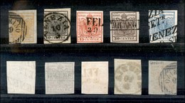 1001 ANTICHI STATI - LOMBARDO VENETO - 1850 - Prima Emissione (1+2+3a+7a+10) - Difetti - Da Esaminare (830) - Other & Unclassified