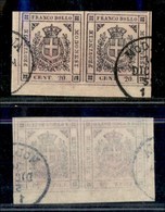 1085 ANTICHI STATI - MODENA - 1859 - Coppia Angolare Del 20 Cent (16b) - Grandi Margini - Annullo Non Garantito - Other & Unclassified