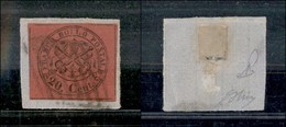 1154 ANTICHI STATI - PONTIFICIO - 1867 - 20 Cent (18) - Su Frammento - Molto Bello - Oliva (275) - Other & Unclassified