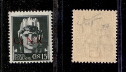 1497 REPUBBLICA SOCIALE - GNR BRESCIA - 1943 - GNR Brescia - 15 Cent (472/I L) - R Accostata A N - Nuovo Con Gomma - Ray - Other & Unclassified