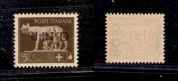 1515 REPUBBLICA SOCIALE - GNR VERONA - 1944 - GNR Verona - 5 Cent (470a) - Soprastampa Capovolta - Gomma Integra (120) - Other & Unclassified