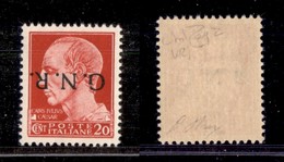 1523 REPUBBLICA SOCIALE - GNR VERONA - 1944 - GNR Verona - 20 Cent (473a) - Soprastampa Capovolta - Gomma Integra - Oliv - Other & Unclassified