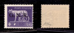 1553 REPUBBLICA SOCIALE - GNR VERONA - 1944 - GNR Verona - 3,70 Lire (484) - Gomma Integra - Oliva (120) - Other & Unclassified