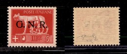 1554 REPUBBLICA SOCIALE - GNR VERONA - 1944 - GNR Verona - 5 Lire (485) - Gomma Integra - Chiavarello (52) - Other & Unclassified