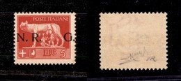 1560 REPUBBLICA SOCIALE - GNR VERONA - 1944 - GNR Verona - 5 Lire (485e) - Soprastampa NR G - Nuovo Con Gomma - Raybaudi - Other & Unclassified