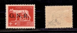 1561 REPUBBLICA SOCIALE - GNR VERONA - 1944 - GNR Verona - 5 Lire (485hb) - Soprastampa A Sinistra - Gomma Integra - Oli - Other & Unclassified