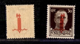 1572 REPUBBLICA SOCIALE - FASCETTI - 1944 - 30 Cent (492Es) - Fascio Rosso Arancio Con Decalco - Gomma Integra (40) - Other & Unclassified