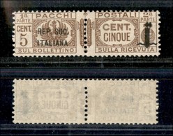 1583 REPUBBLICA SOCIALE - PACCHI POSTALI - 1944 - 5 Cent Pacchi Postali (36) - Gomma Integra (20) - Other & Unclassified