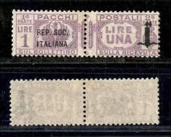 1588 REPUBBLICA SOCIALE - PACCHI POSTALI - 1944 - 1 Lira Pacchi Postali (42) - Gomma Integra (20) - Other & Unclassified