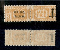 1589 REPUBBLICA SOCIALE - PACCHI POSTALI - 1944 - 3 Lire Pacchi Postali (44) - Gomma Integra - Ben Centrato - Other & Unclassified