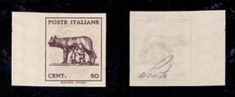 1607 LUOGOTENENZA - LUOGOTENENZA - 1943 - 50 Cent (515l) - Non Dentellato (100) - Autres & Non Classés