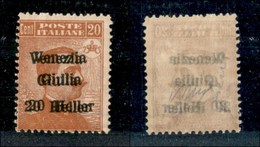 1646 OCCUPAZIONI - VENEZIA GIULIA - 1919 - 20 Heller Su 20 Cent Michetti (31b) - Doppia Soprastampa - Gomma Integra (390 - Other & Unclassified