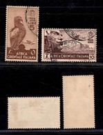 1715 COLONIE - AOI - 1938 - 5 Lire + 10 Lire Soggetti Vari Posta Aerea (9/10) - 2 Valori - Usati (98) - Other & Unclassified