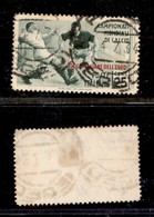 1729 COLONIE - EGEO - 1934 - 25 Cent Calcio Soprastampato (76) - Usato - Molto Bello (130) - Other & Unclassified