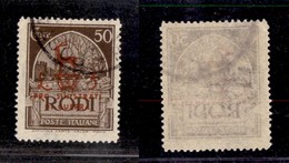 1740 COLONIE - EGEO - Occupazione Tedesca - 1944 - 50 Cent +3 Lire Pro Sinistrati (130) - Usato (24) - Other & Unclassified