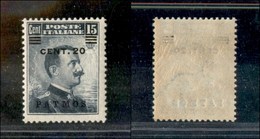 1753 COLONIE - EGEO  - Patmos - 1916 - 20 Cent Su 15 Cent Michetti (8a) - Soprastampa In Basso (doppio Valore) - Gomma I - Other & Unclassified