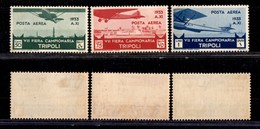 1821 COLONIE - LIBIA - 1933 - Settima Fiera Posta Aerea (A8/A10) - I Primi 3 Valori Della Serie - Nuovi Con Gomma (90) - Other & Unclassified