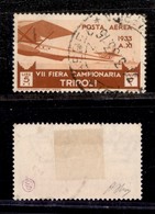 1827 COLONIE - LIBIA - 1933 - 5 Lire + 1 Lira  Lire Settima Fiera Posta Aerea (A12) - Usato - Molto Bello - Oliva (130) - Other & Unclassified